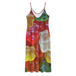 Sweet Gummy Bear Print Jersey Midi Cami Dress