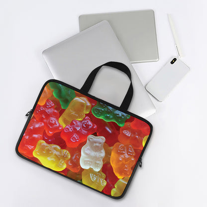 Sweet Gummy Bear Print Laptop Sleeve With Handle
