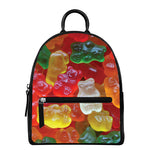 Sweet Gummy Bear Print Leather Backpack