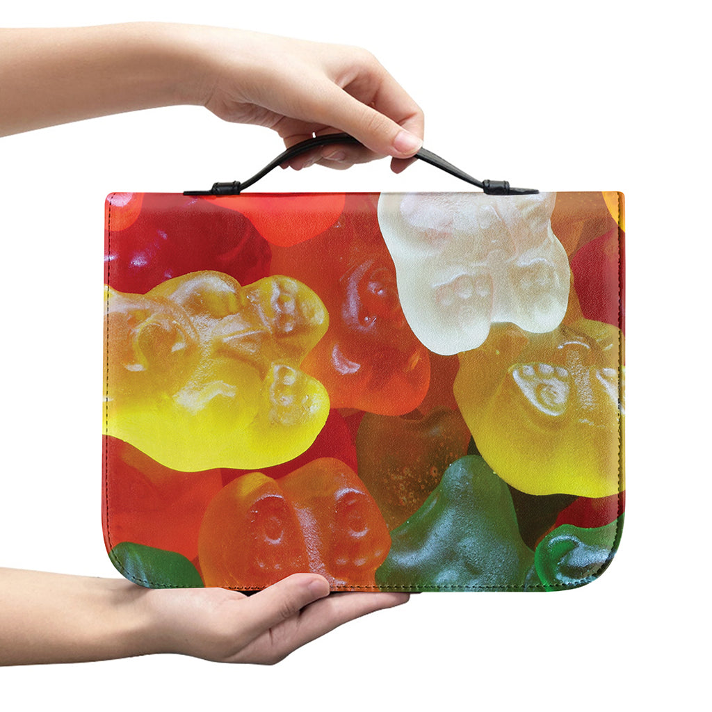 Sweet Gummy Bear Print Leather Bible Cover