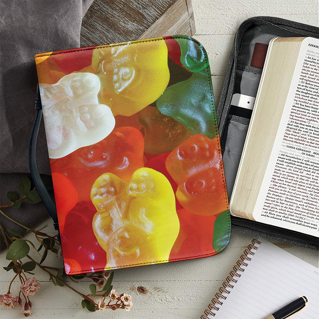 Sweet Gummy Bear Print Leather Bible Cover