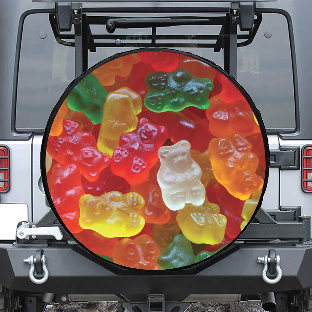 Sweet Gummy Bear Print Leather Spare Tire Cover