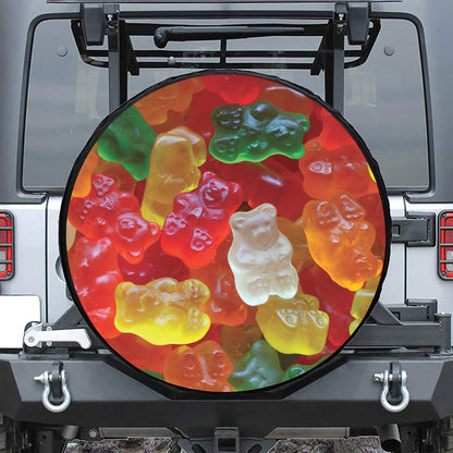 Sweet Gummy Bear Print Leather Spare Tire Cover