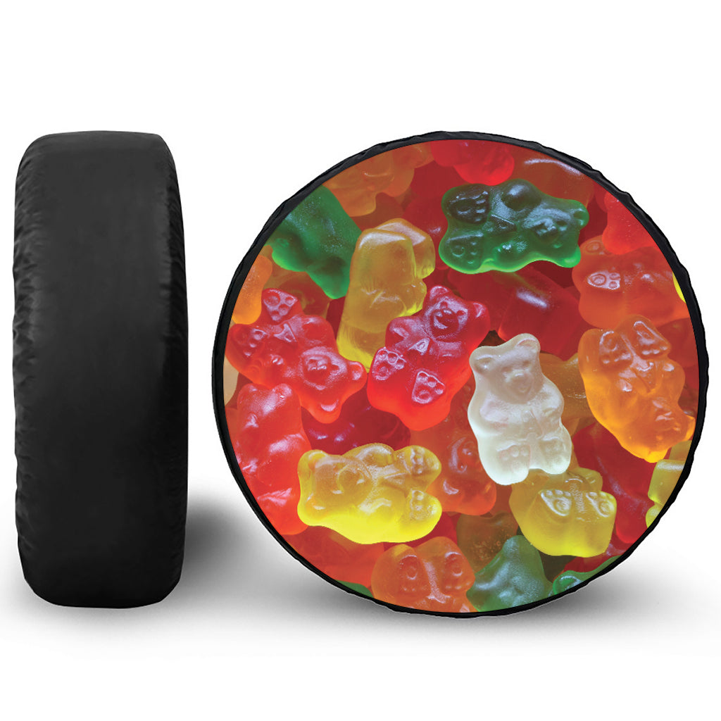 Sweet Gummy Bear Print Leather Spare Tire Cover