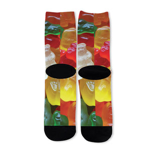Sweet Gummy Bear Print Long Socks