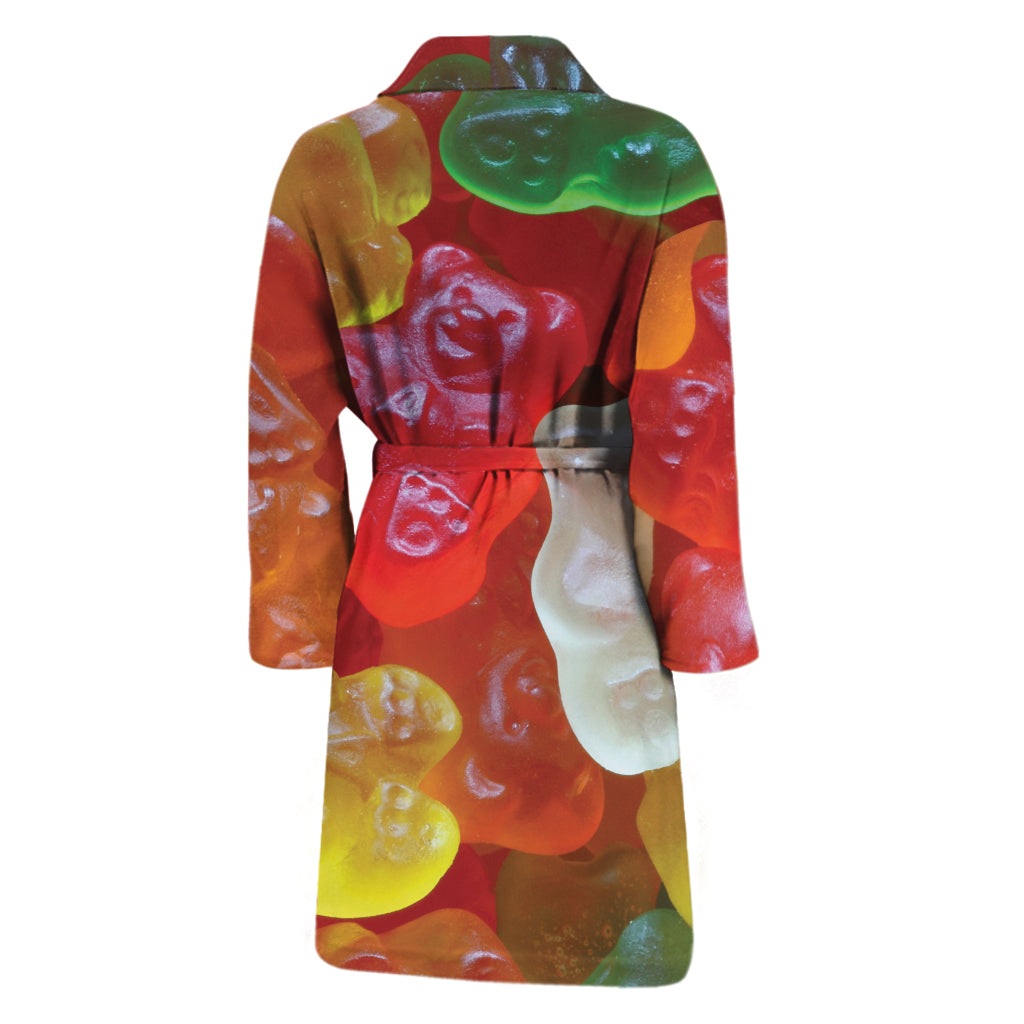 Sweet Gummy Bear Print Men's Bathrobe