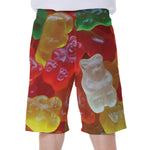 Sweet Gummy Bear Print Men's Beach Shorts