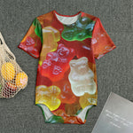Sweet Gummy Bear Print Men's Bodysuit