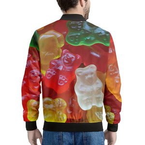 Sweet Gummy Bear Print Men's Bomber Jacket