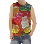 Sweet Gummy Bear Print Men's Fitness Tank Top