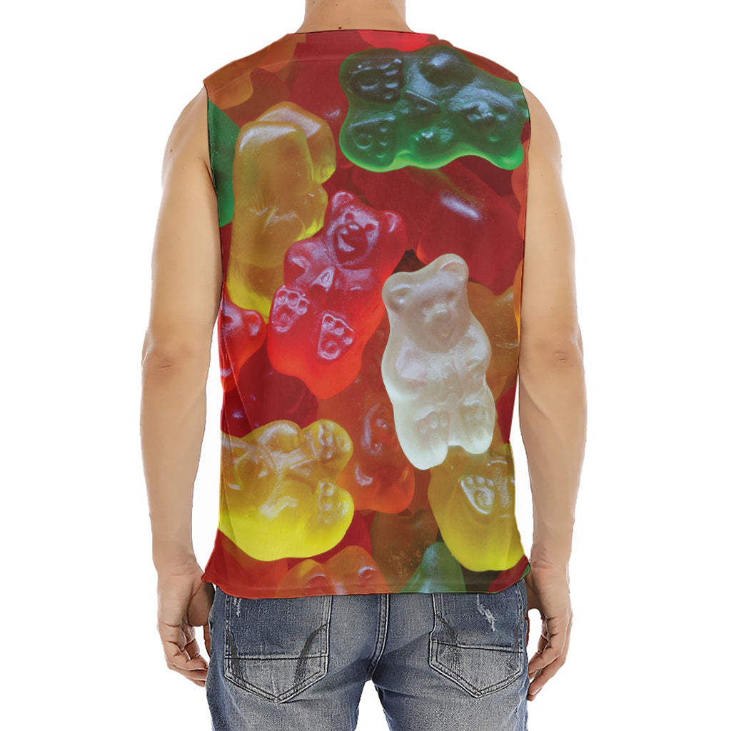Sweet Gummy Bear Print Men's Fitness Tank Top