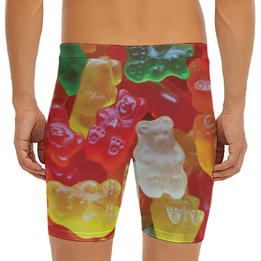 Sweet Gummy Bear Print Men's Long Boxer Briefs