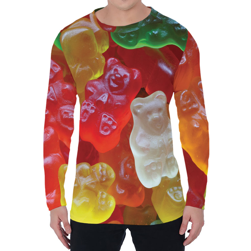 Sweet Gummy Bear Print Men's Long Sleeve T-Shirt