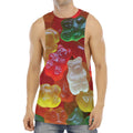 Sweet Gummy Bear Print Men's Muscle Tank Top
