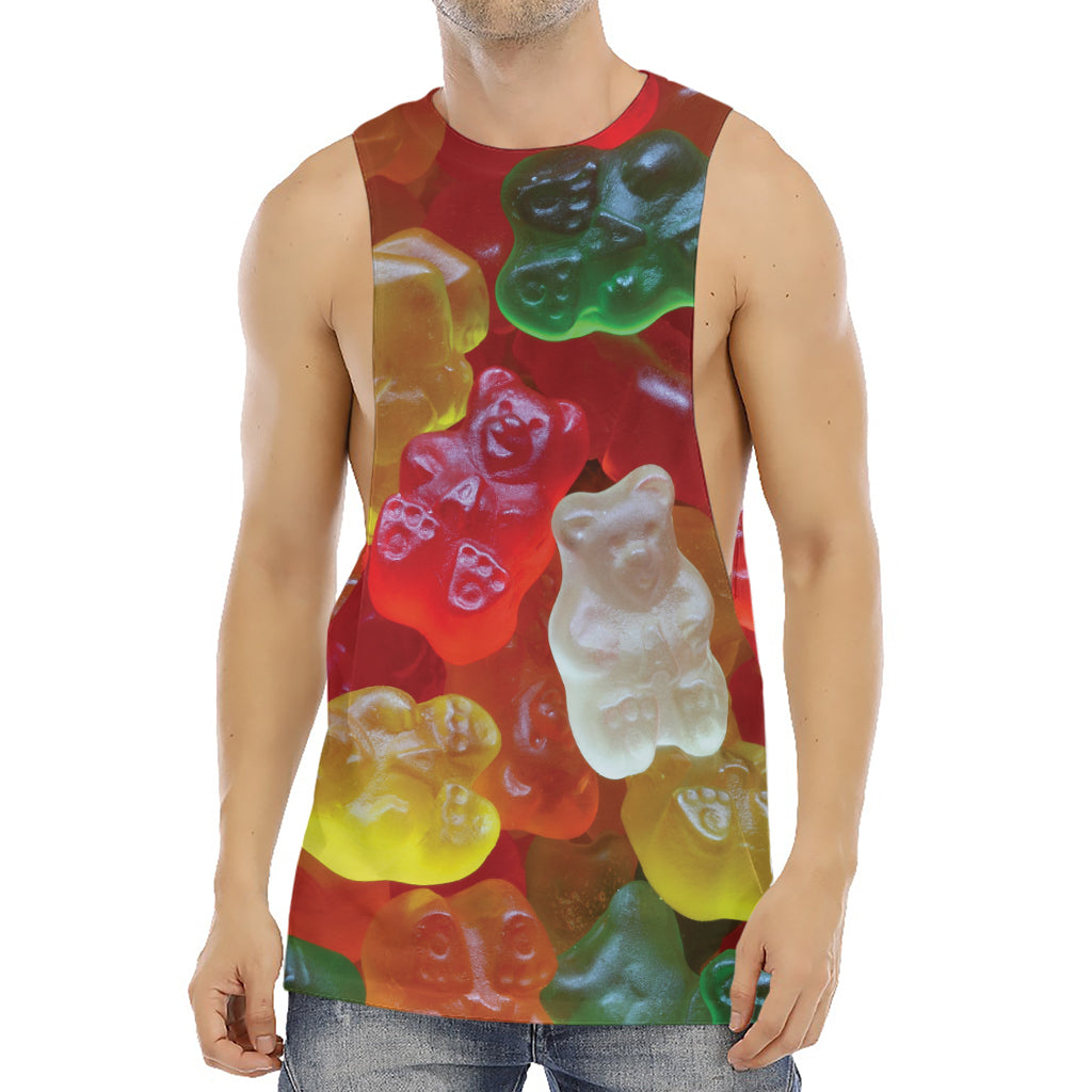 Sweet Gummy Bear Print Men's Muscle Tank Top