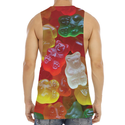 Sweet Gummy Bear Print Men's Muscle Tank Top