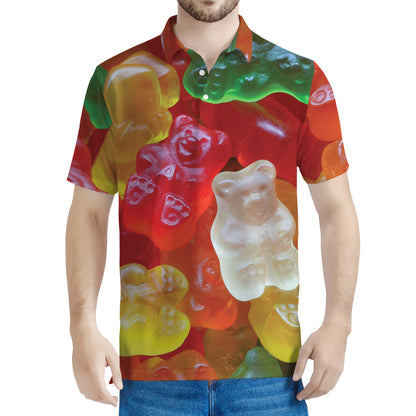 Sweet Gummy Bear Print Men's Polo Shirt