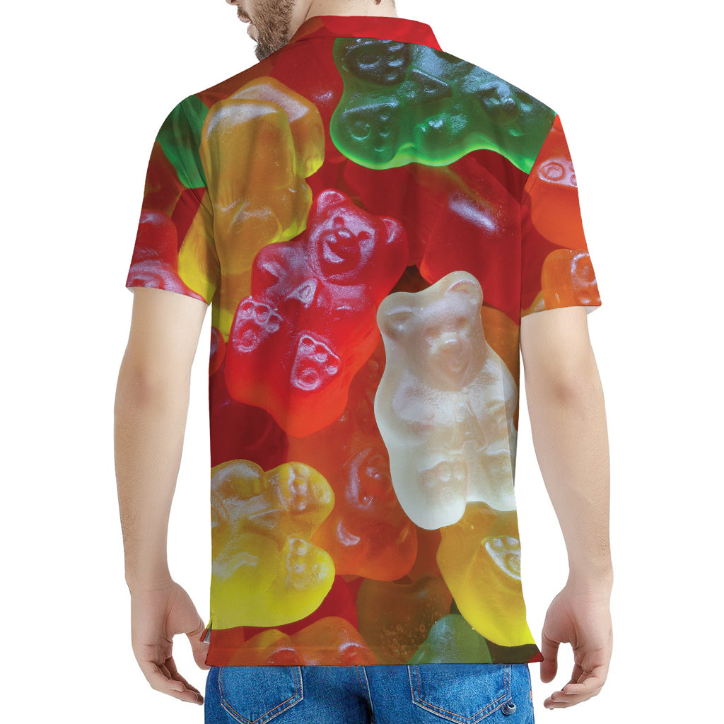 Sweet Gummy Bear Print Men's Polo Shirt
