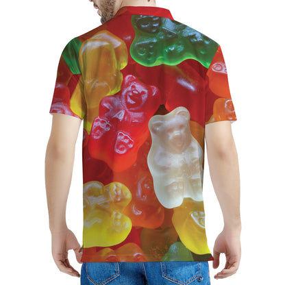 Sweet Gummy Bear Print Men's Polo Shirt