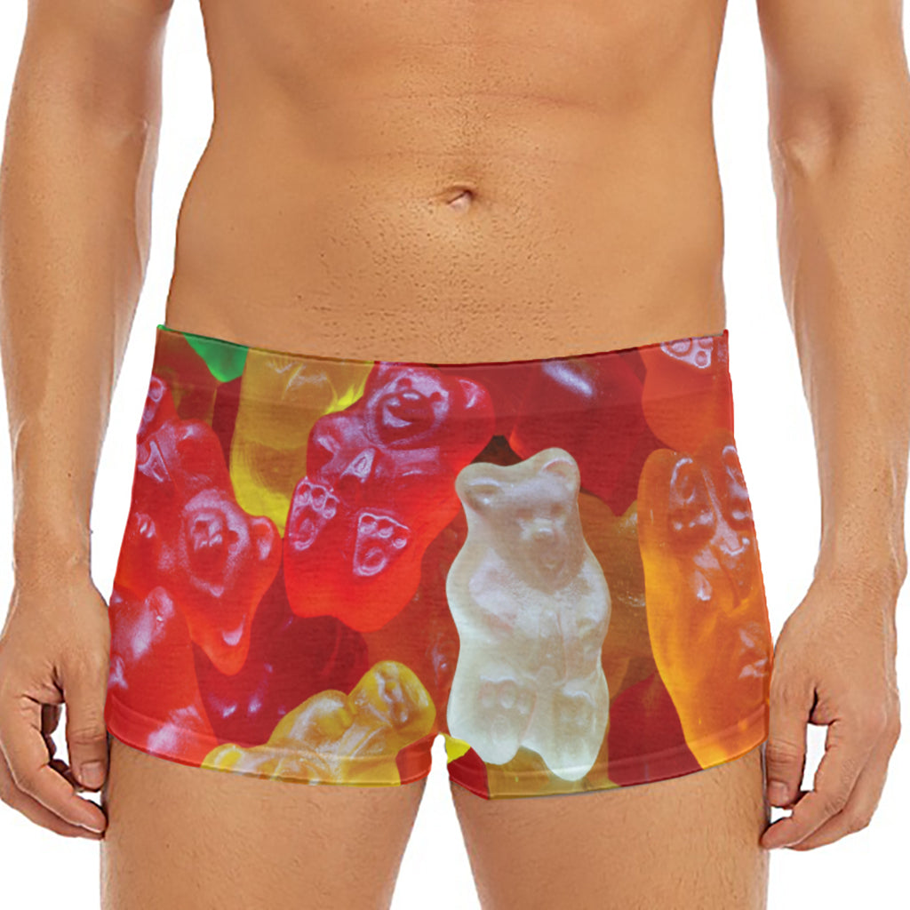 Sweet Gummy Bear Print Men's Short Boxer Briefs