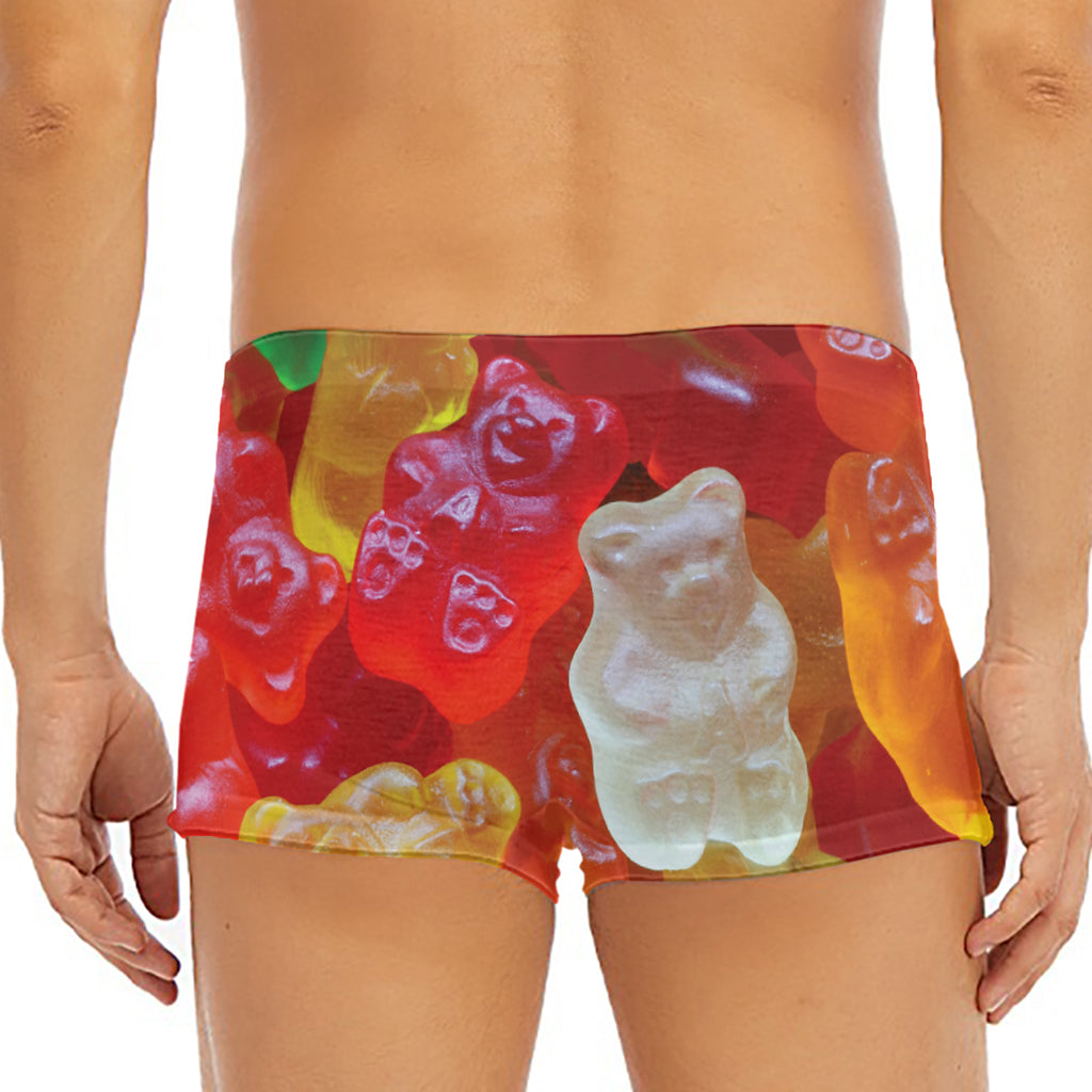 Sweet Gummy Bear Print Men's Short Boxer Briefs