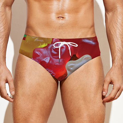 Sweet Gummy Bear Print Men's Swim Briefs