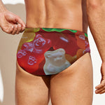 Sweet Gummy Bear Print Men's Swim Briefs