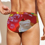 Sweet Gummy Bear Print Men's Swim Briefs