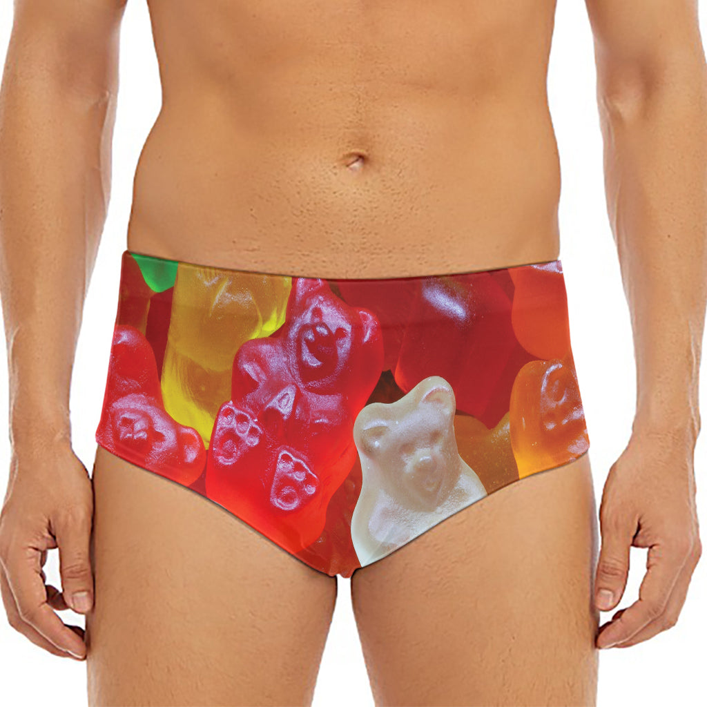 Sweet Gummy Bear Print Men's Triangle Swim Briefs