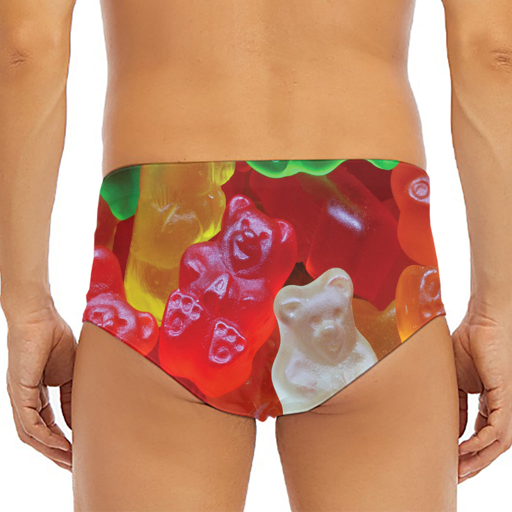 Sweet Gummy Bear Print Men's Triangle Swim Briefs
