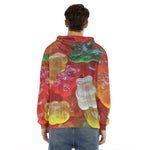 Sweet Gummy Bear Print Men's Velvet Pullover Hoodie