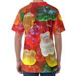 Sweet Gummy Bear Print Men's Velvet T-Shirt