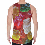 Sweet Gummy Bear Print Men's Velvet Tank Top
