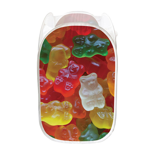 Sweet Gummy Bear Print Mesh Laundry Hamper