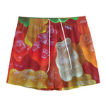 Sweet Gummy Bear Print Mesh Shorts