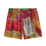 Sweet Gummy Bear Print Mesh Shorts