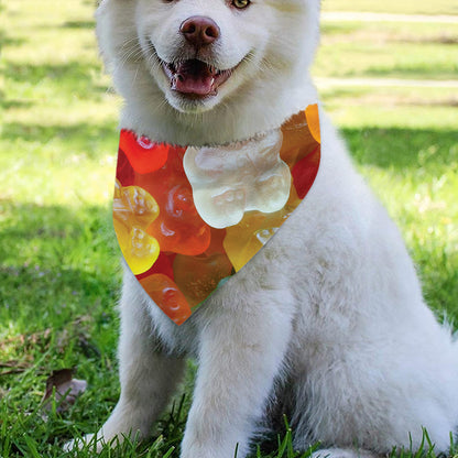 Sweet Gummy Bear Print Over The Collar Dog Bandana