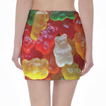 Sweet Gummy Bear Print Pencil Mini Skirt