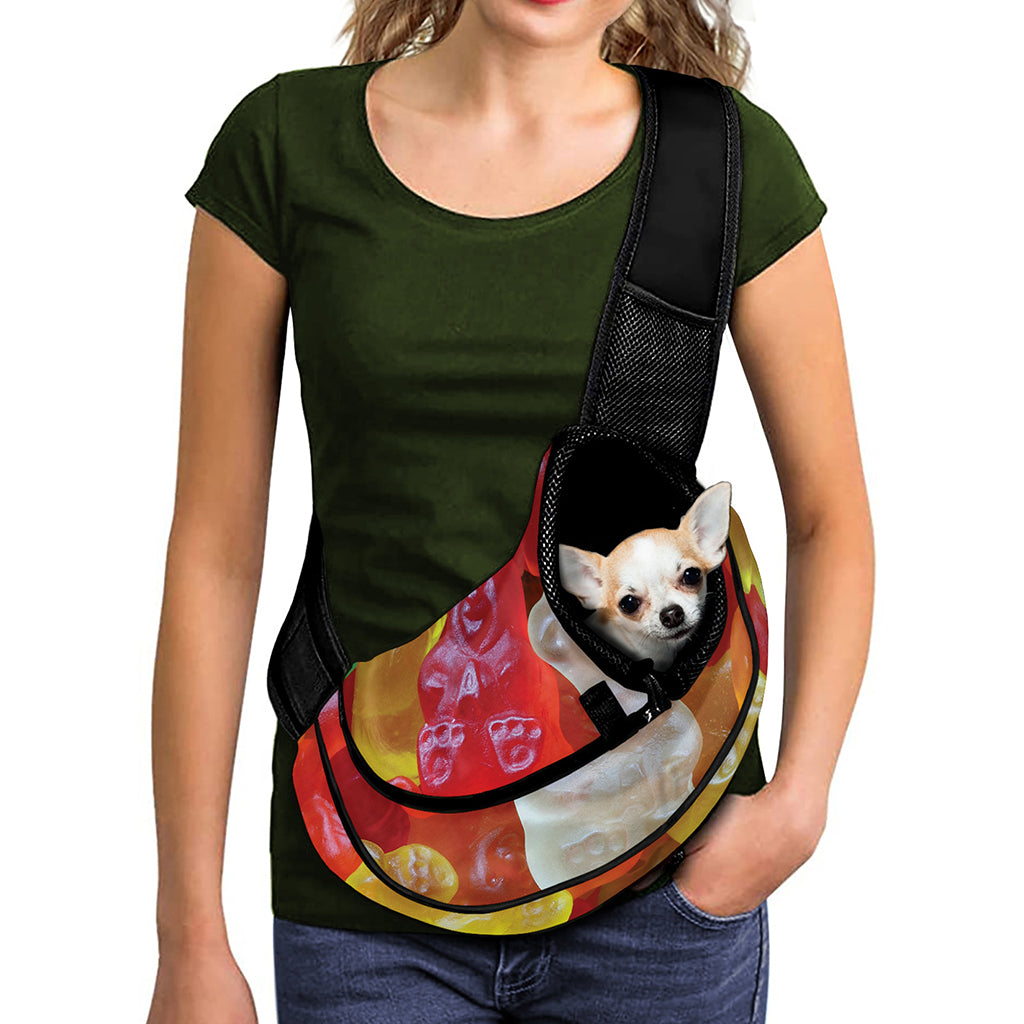 Sweet Gummy Bear Print Pet Sling Carrier
