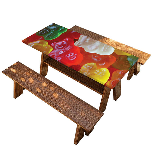 Sweet Gummy Bear Print Picnic Table Cover