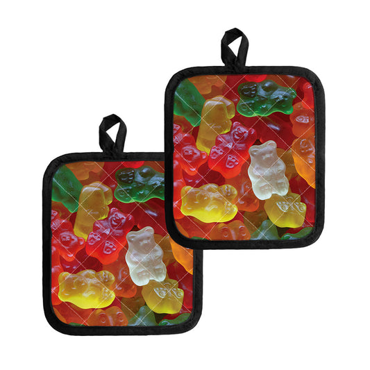 Sweet Gummy Bear Print Pot Holders