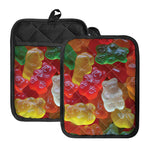 Sweet Gummy Bear Print Pot Holders With Pocket