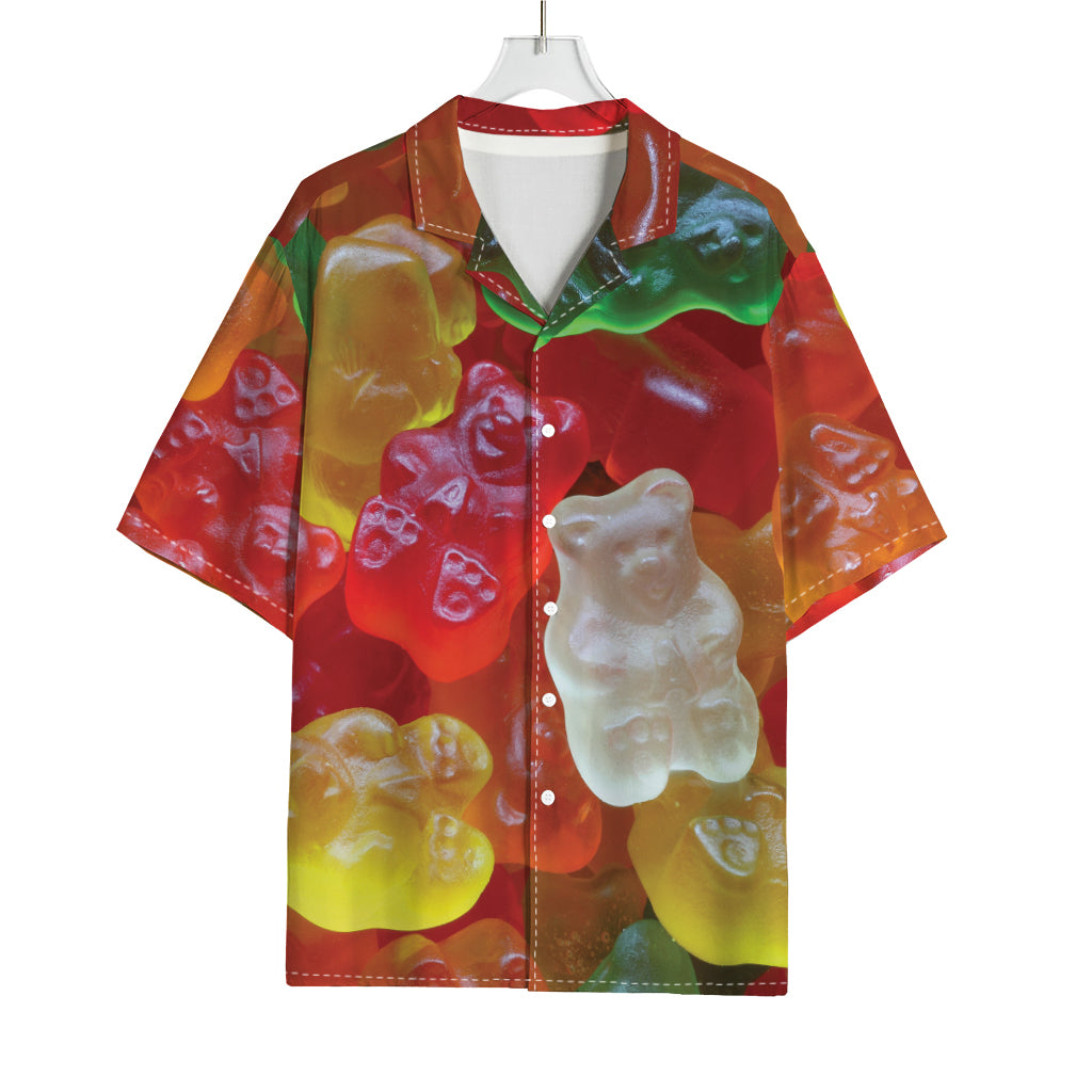 Sweet Gummy Bear Print Rayon Hawaiian Shirt