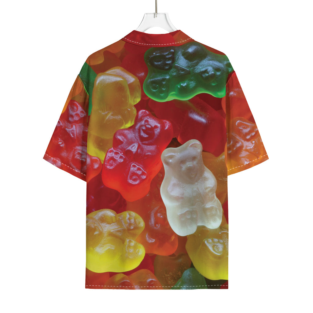 Sweet Gummy Bear Print Rayon Hawaiian Shirt