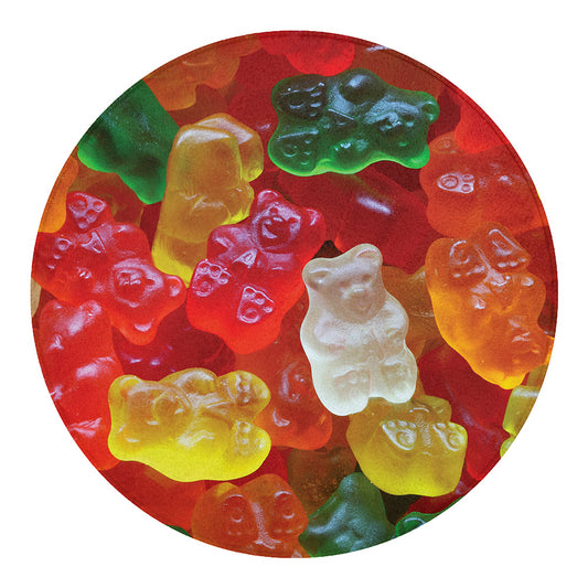Sweet Gummy Bear Print Round Blanket