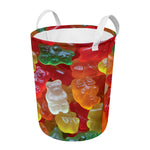 Sweet Gummy Bear Print Round Laundry Basket
