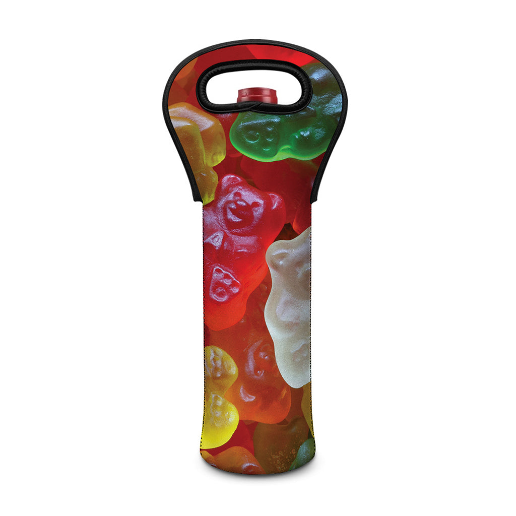 Sweet Gummy Bear Print Single Neoprene Wine Tote