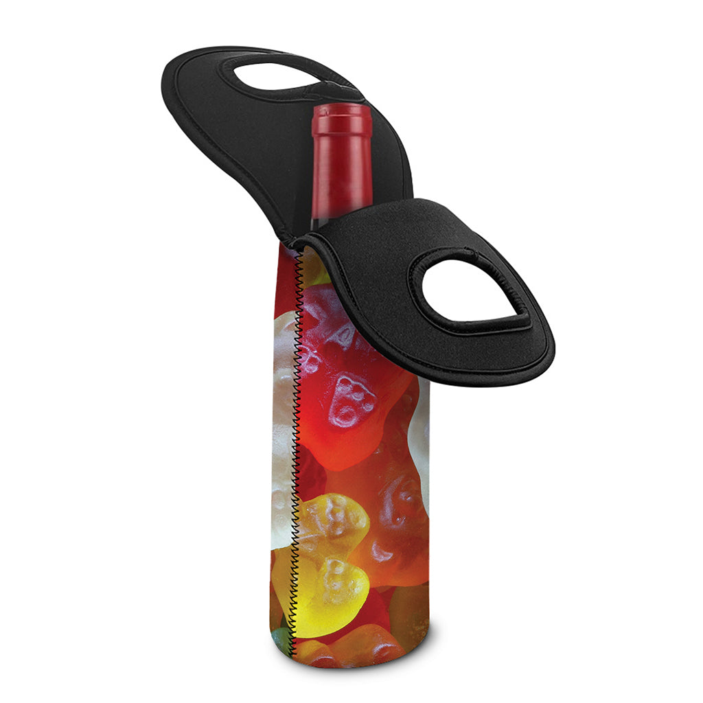 Sweet Gummy Bear Print Single Neoprene Wine Tote