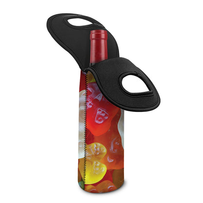 Sweet Gummy Bear Print Single Neoprene Wine Tote