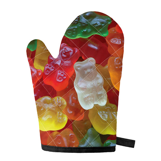 Sweet Gummy Bear Print Single Oven Mitt